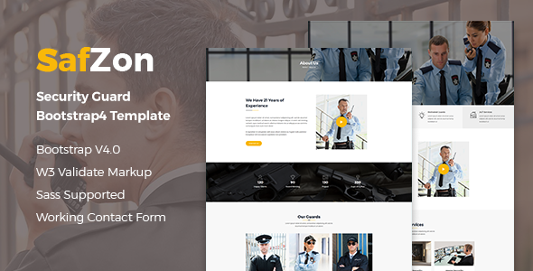 SafZon - Security Guard Bootstrap 4 Template
       TFx Lambert Cordell
