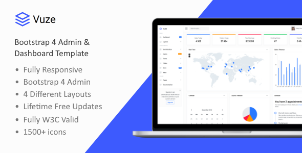 Vuze - Bootstrap 4 Admin & Dashboard Template
       TFx Faramond Val