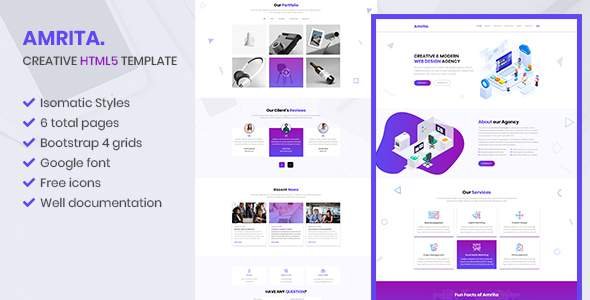 Amrita - Creative Agency Bootstrap HTML Template
       TFx Waman Bodhi
