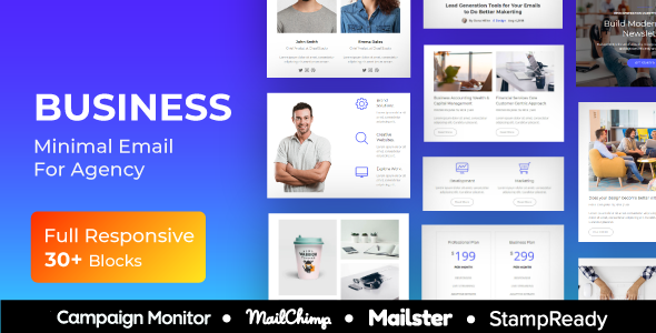 Business - Multipurpose Responsive Email Template + Mailster + StampReady Builder + Mailchimp Editor
       TFx Jefferson Glanville