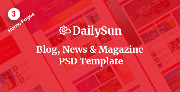 DailySun - Blog, News & Magazine PSD Template
       TFx Takuya Baghdasar