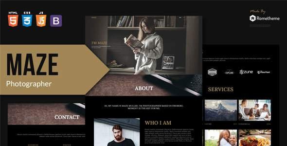 MAZE - Photography Portfolio HTML Template
       TFx Elvin Arden