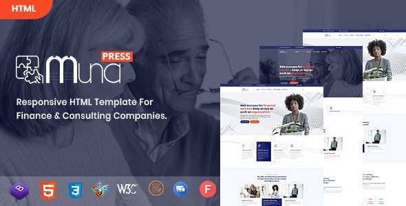 Muna - Business, Finance & Consulting HTML Template
       TFx Buddha Emmet