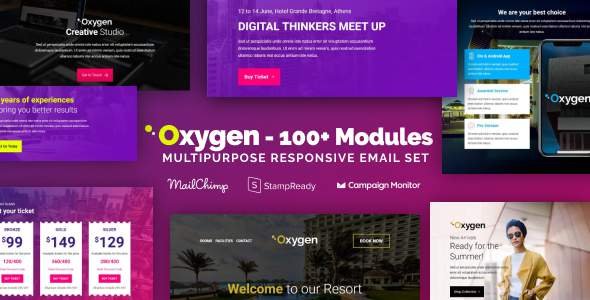 Oxygen - Responsive Email with 100+ Modules + MailChimp Editor + StampReady + Online Builder
       TFx Carol Putra