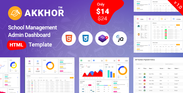 Akkhor - School Management Admin Template
       TFx Kieran Bryn