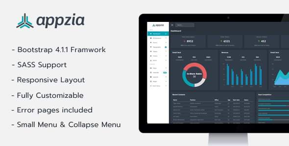 Appzia - Bootstrap 4 Dark Admin Dashboard
       TFx Phillip Jared