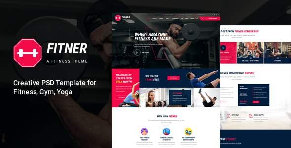 Fitner - Gym & Fitness PSD Template
       TFx Grover Erle