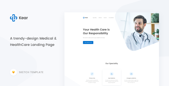Kear - Medical & Healthcare Landing Page Template
       TFx Takashi Lorne