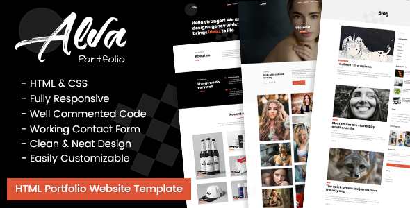 Alva - Responsive Portfolio HTML Website Template
       TFx Orrell Ulysses