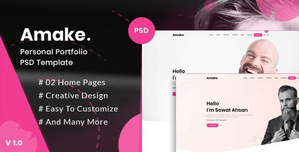 Amake - Personal Portfolio PSD Template
       TFx Yolotli Trent