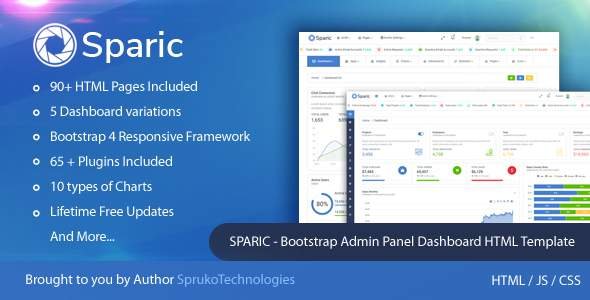 Sparic - Bootstrap Responsive Modern Flat Admin panel Dashboard HTML Template
       TFx Jadyn Raven