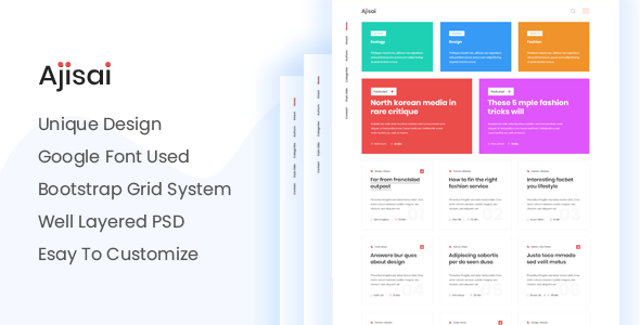 Aijsai - Minimal Blog PSD Template
       TFx Palmer Tenskwatawa