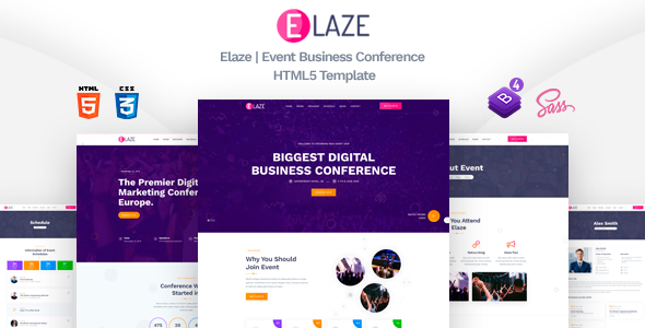 Elaze - Event Business Conference HTML5 Template
       TFx Garegin Finlay