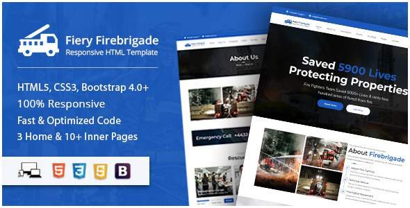 Fiery - Fire Brigade Responsive HTML Template
       TFx Grover Cory