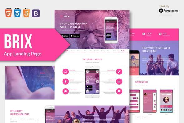 BRIX - Mobile App landing page HTML Template
       TFx Laverne Harris