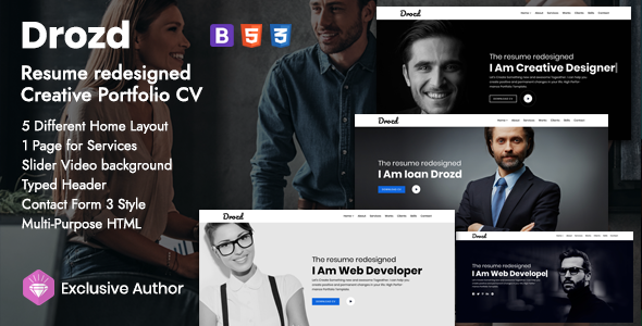 Drozd - Creative Resume Portfolio Template
       TFx Billy York