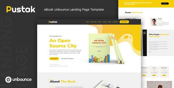 Pustak — eBook Unbounce Landing Page Template
       TFx Basil Joseph