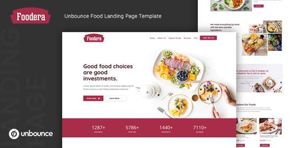 Foodera — Unbounce Food Landing Page Template
       TFx Davin Jett