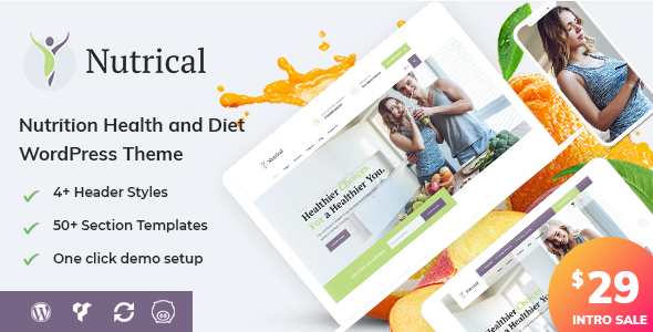 Nutrical - Health and Diet WordPress Theme
       TFx Kurtis John