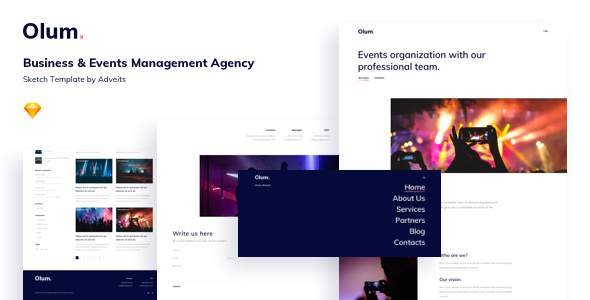Olum - Business & Events Management Agency Sketch Template
       TFx Aleksandr Randal