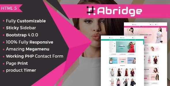 Abridge- Responsive Multipurpose E-Commerce HTML5 Template TFx Washington Driskoll