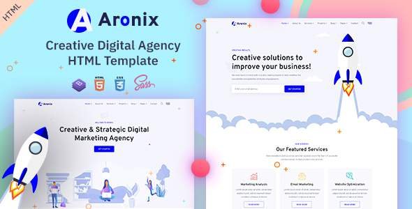 Aronix - Creative Digital Agency HTML Template TFx