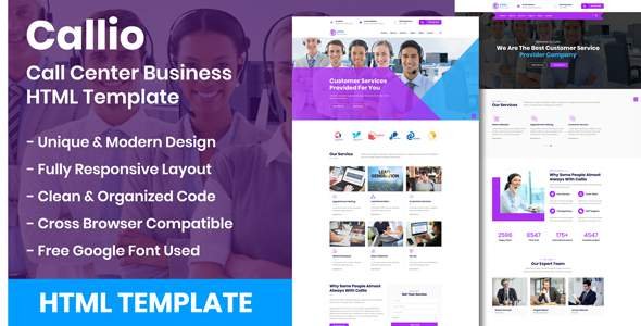 Callio - Call Center Business HTML Template TFx Colby Alexander