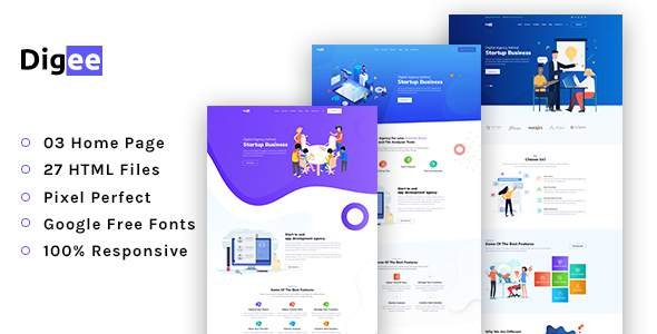Digee - Startup amp Marketing Agency HTML Template TFx