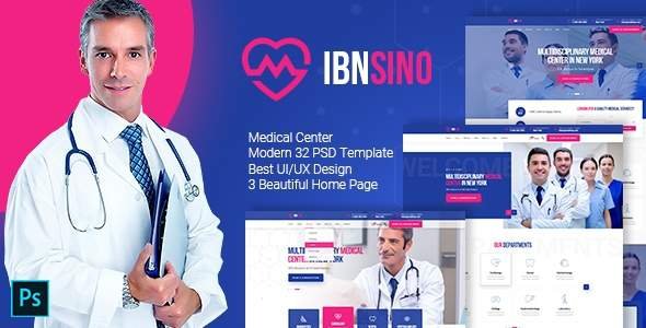 IBNSINO - Modern Medical PSD Template TFx Branson Happy