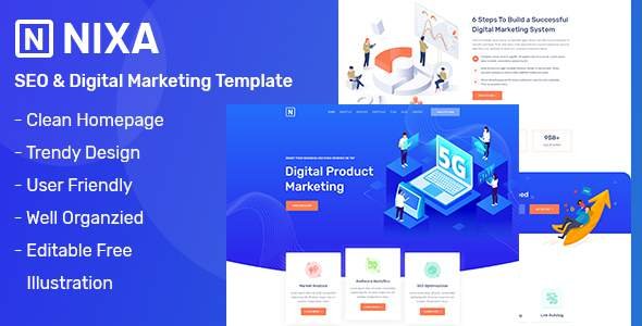 NIXA - SEO amp Digital Marketing PSD Template TFx Zachariah Keith