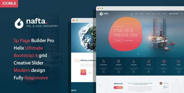 Nafta - Oil amp Gas Industry Joomla Template with Page Builder TFx Dwight Beauregard