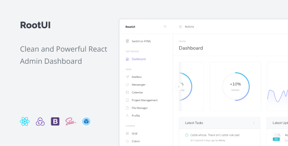 RootUI - React Admin Dashboard TFx SiteTemplates