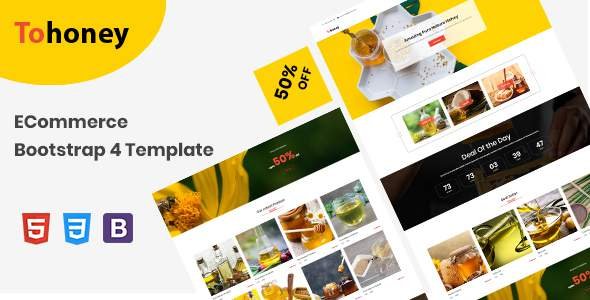 Tohoney - eCommerce Bootstrap 4 Template TFx Takuma Ronny