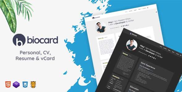 Biocard - Personal  CV  Resume amp vCard TFx