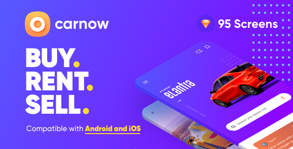 Carnow - buy rent and sell mobile app UI kit TFx