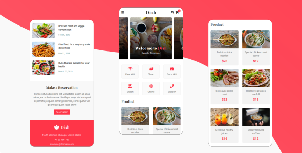 Dish - Cafe Food and Restaurant Mobile Template TFx