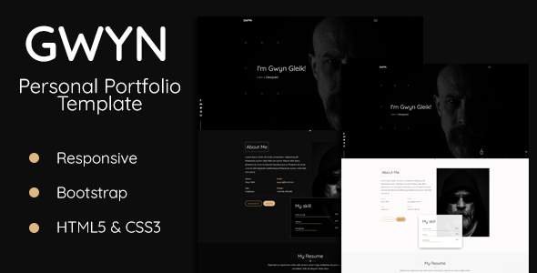 Gwyn - Personal Portfolio Template TFx SiteTemplates