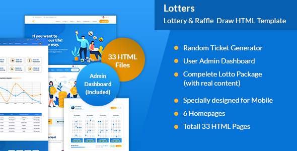 Lotters - Online Lotto amp Lottery HTML Template TFx