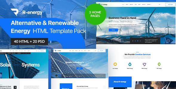 R-energy  Alternative amp Renewable Energy HTML Pack TFx