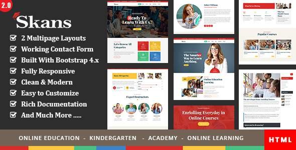 Skans - Education amp Course HTML5 Template TFx