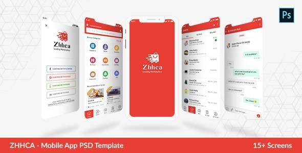 ZHHCA - Online Marketplace Mobile App PSD TFx