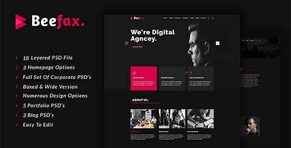 Beefax - Digital Services Agency PSD Template TFx