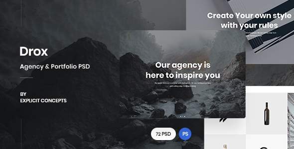 Drox  Agency amp Portfolio PSD Template TFx