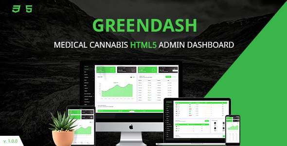Greendash  Medical-Cannabis Dashboard HTML5 Template TFx