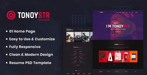 Tonoystr - Personal Portfolio PSD Template TFx