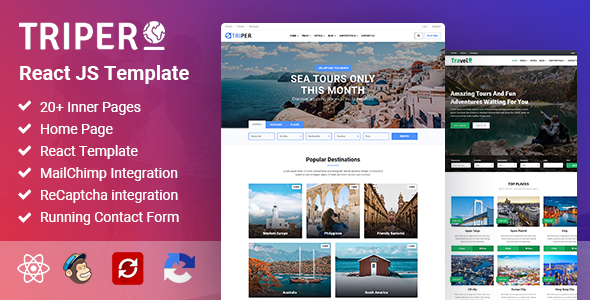 Triper Creative Tour amp Travel Hotel Booking Agency React Template TFx