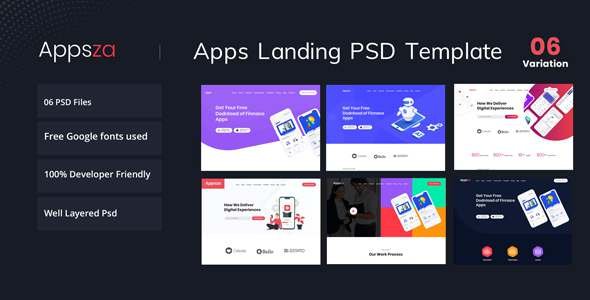 Appsza - Multipurpose App Landing Page PSD Template TFx