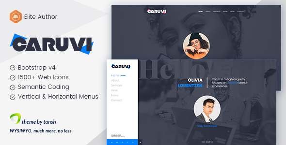Caruvi - Personal Portfolio amp Resume One Page HTML Template TFx