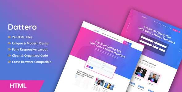 Dattero - Dating Marriage Agency amp Matrimonial HTML Template TFx