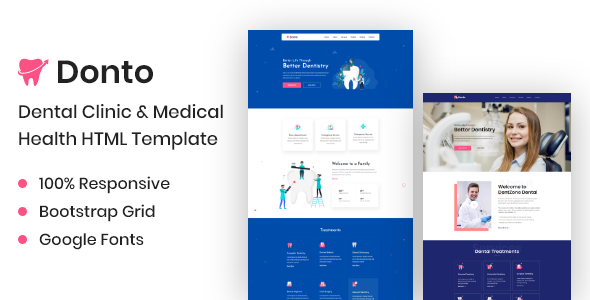 Donto I Dental Clinic amp Medical Health HTML Template TFx